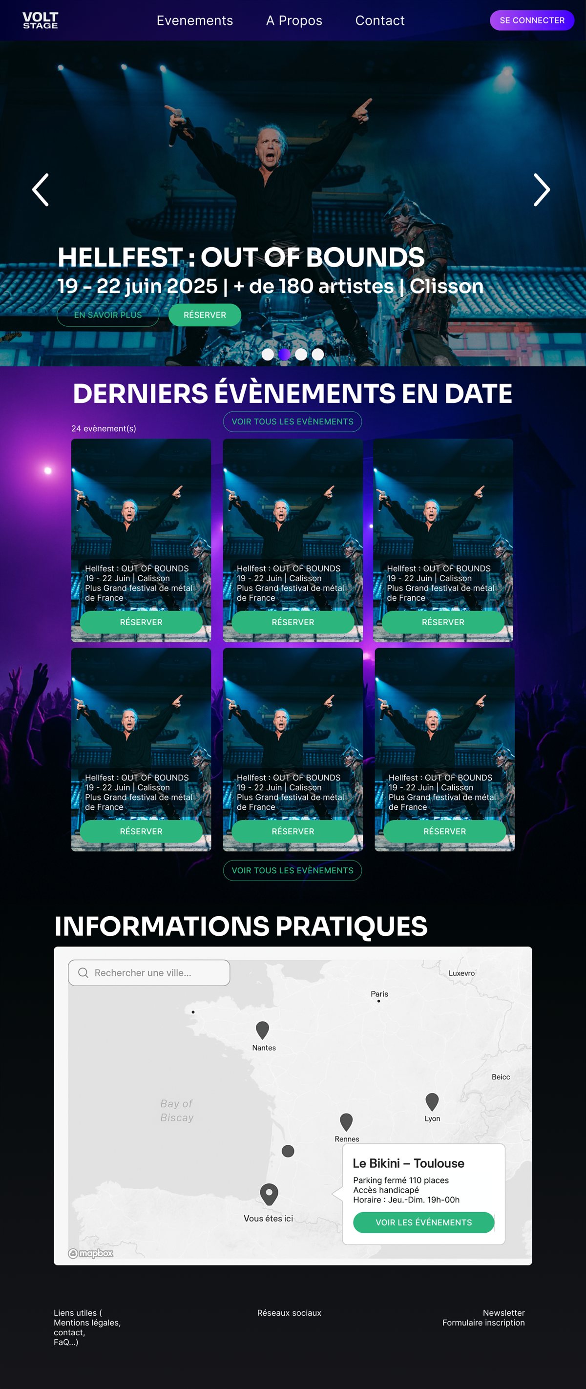 Réservation d'événement — aperçu